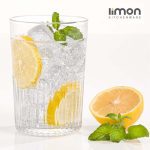 لیوان شیاردار لیمون بسته 6 عددی350 cc
