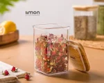 جا ادویه 4 گوش سارینا سایز 2 درب چوبی219859