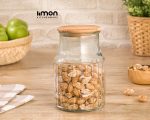 بانکه شیشه ای درب چوبی 1.2 لیتر226159