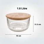 کاسه گرد شیاردار 1.8 لیتری درب چوبی217759 - Image 2
