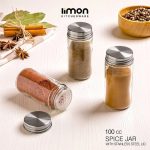 جا ادویه شیشه ای 100 سی سی درب فلزی238500