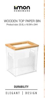 سطل کاغذ رویه چوب لیمون250159 - Image 2