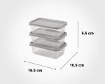ظرف مستطیل 550 میلی لیتر 3عددی240500 - Image 2