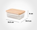 ظرف شیشه ای شیاردار درب چوبی لیمون219059 - Image 2