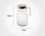 پارچ شیشه ای شیاردار 1.5 لیتر درب استیل237500 - Image 2