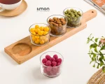 اردوخوری کاسه گرد 4 عددی پایه چوبی222359