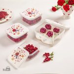 ست ظرف غذا 4 عددی مربع چاپدار لیمون کد 223100 - Image 3